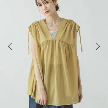 글로벌 워크 에어리 릴랙스 개더 블라우스