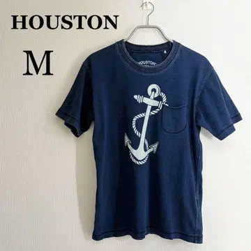 HOUSTON 인디고 염색 천축 포켓 부착 티셔츠 [M 사이즈]