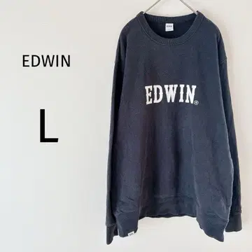 EDWIN 트레이닝복 맨투맨 남성용 프린트 로고 빅 루즈 블랙 L