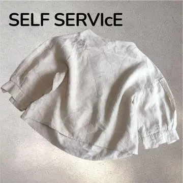 셀프 서비스 린넨 자수 긴팔 블라우스 상의 티셔츠
