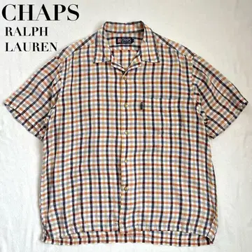 90s CHAPS RALPH LAUREN 린넨 오픈 카라 셔츠 L