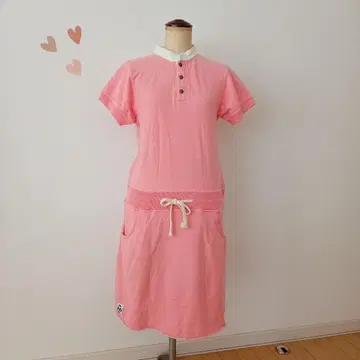 참스 CHUMS 반팔 얇은 소재 맨투맨 원피스 핑크 M