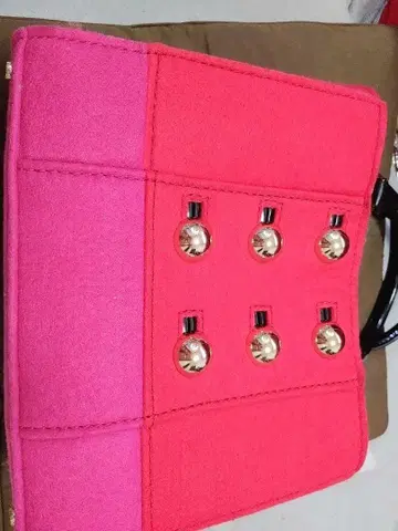 Kate Spade 펠트 핸드백 핑크/오렌지