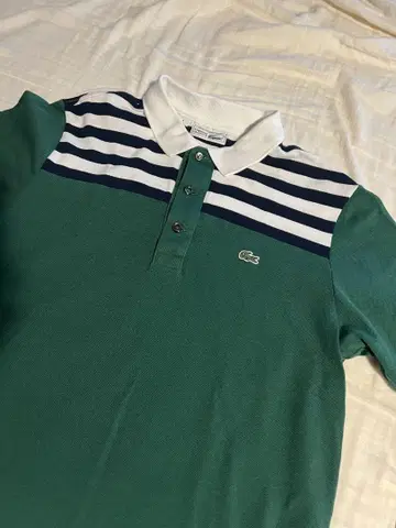Lacoste 라코스테 85주년 기념 보더 절개 디자인 피케 셔츠 S