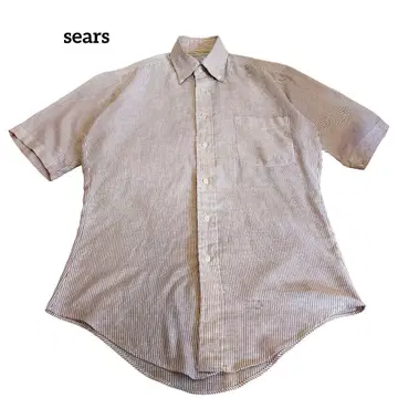 구제 의류 sears 반팔 셔츠 버튼 다운 스트라이프 70년대 빈티지
