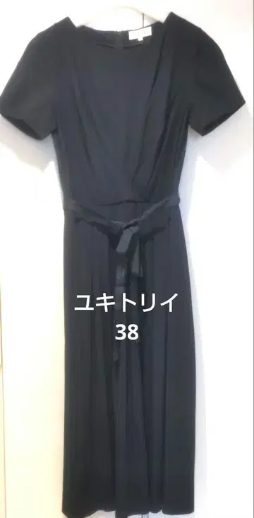 유키토리 네이비 반팔 랩 스타일 원피스 38