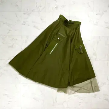 AMERI 밀리터리 비대칭 롱 스커트 카키 사이즈 F*ED206