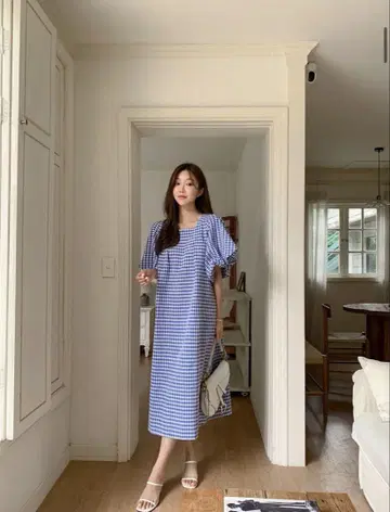한국 원피스 깅엄 체크 원피스 [거의 새 상품] * 즉시 구매 OK