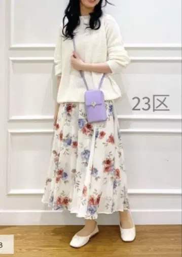 23구 시어 플로럴 프린트 스커트 플레어 size36