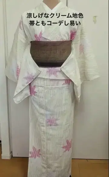 워셔블 기모노 여름 기모노 유카타 모미지 패턴