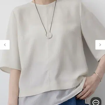 [세탁 가능/접촉 냉감/UV 케어] 스트레치 조젯 시어 콤비 티셔츠