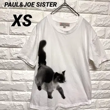 PAUL&JOE SISTER 고양이 프린트 반팔 티셔츠 XS 고양이 캣