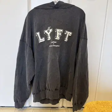 LYFT 다크 그레이 후드 부착 후드티 M