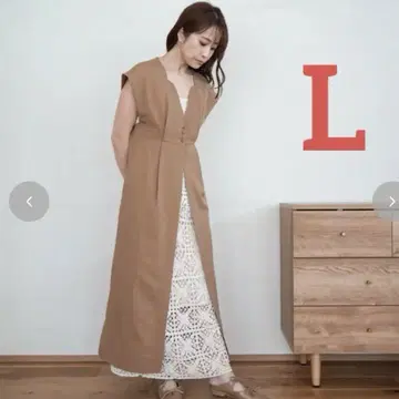 시마무라 marika 롱 베스트 다크 베이지 L