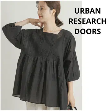 URBAN RESEARCH DOORS 핀턱 레이스 개더 블라우스
