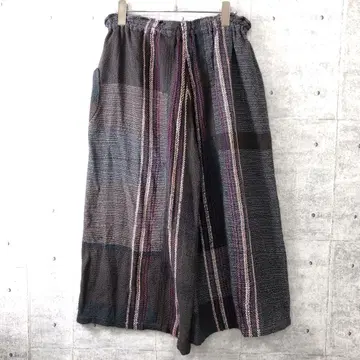 에스닉 네이티브 멕시코 담요 스트라이프 와이드 팬츠