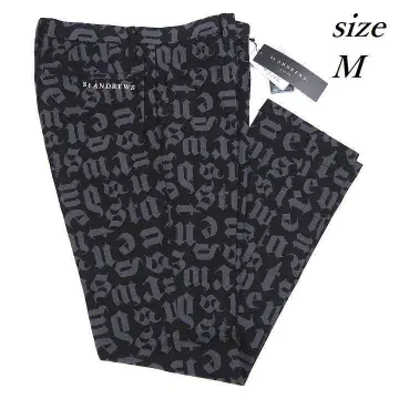 새상품 세인트 앤드루스 영어 올 패턴 스트레치 팬츠 블랙 M