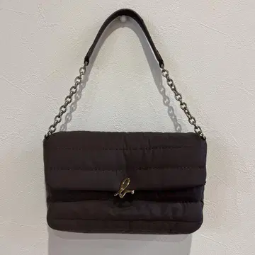 agnes b. VOYAGE 다크 브라운 퀼팅 핸드백