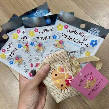 세리아 다이소 일광화상 키티 아크릴 미니 참 마이크로 백 참