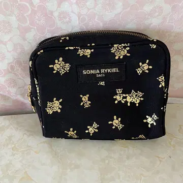 SONIA RYKIEL 골드 곰 무늬 파우치