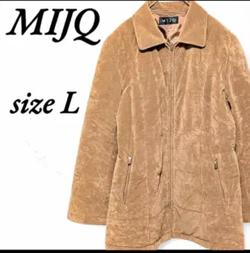 MIJQ 긴팔 자켓 레트로 쇼와 지퍼업 포켓 L 브라운