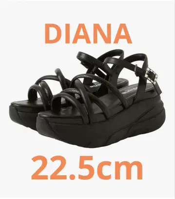 DIANA 블랙 스트랩 샌들 22.5cm