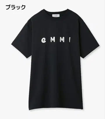 emmi 로고 블랙 티셔츠