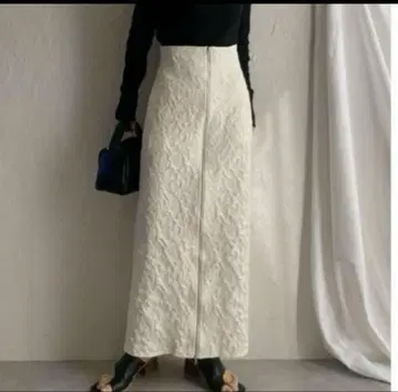 She's Closet 프론트 지퍼 자카드 타이트 스커트