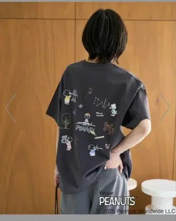 피넛 루즈핏 티셔츠 블랙 M