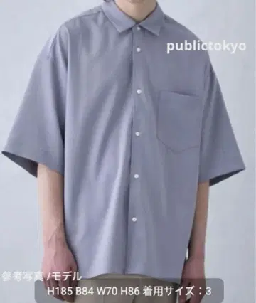 PUBLICTOKYO 컴포트 릴랙스 레귤러 셔츠 블루 3