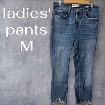 자라 프린지 밑단 데님 팬츠 M 여성용