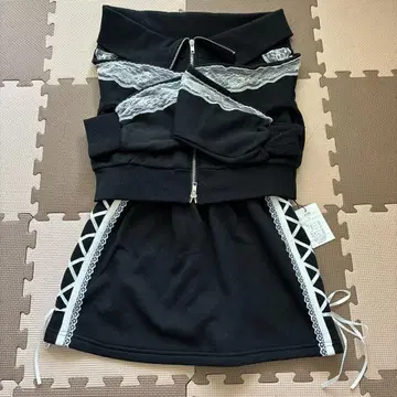 미사용 새상품 블랙 저리 셋업 pm565