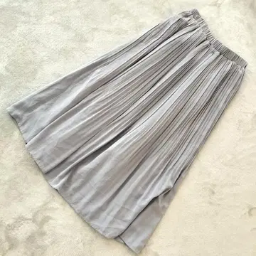 tocco closet 롱 플리츠 스커트 그레이 M A 라인 실루엣