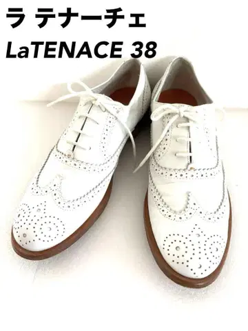 라 테나체 LaTENACE 윙팁 가죽 신발 화이트 38 사이즈