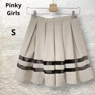 핑키 걸 턱 미니 스커트 안감 있음 베이지 S