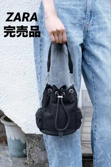 ZARA 자라 테크니컬 패브릭 미니 버킷 백 완판템