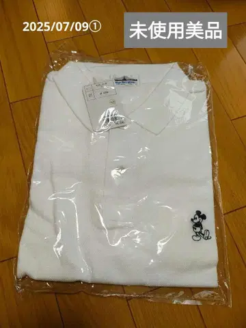 미키마우스 자수 화이트 피케 셔츠