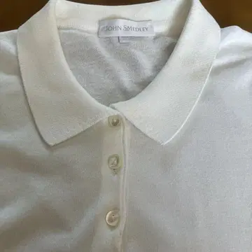 JOHN SMEDLEY 화이트 반팔 피케 셔츠