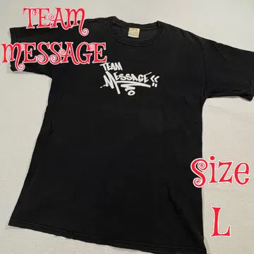 TEAM MESSAGE 태깅 로고 티셔츠 블랙 L 사이즈 메시지