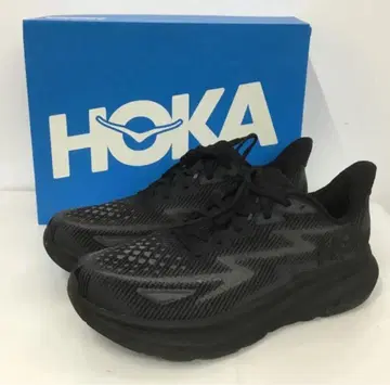 HOKA CLIFTON 9 와이드 26cm 블랙 박스 포함