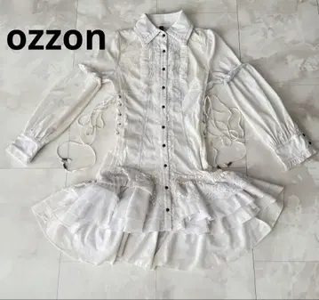ozzon 프릴 레이스 롱 블라우스