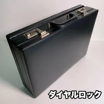 다이얼 락이 달린 아타셰 케이스 비즈니스 백 블랙