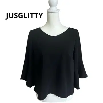 JUSGLITTY V넥 탑 블랙 사이즈 2
