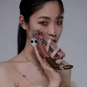 ajew 스트랩/브라운 핑크