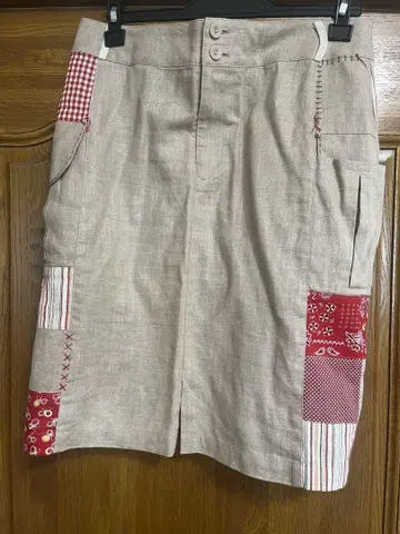 알베로베로 귀여운 패치워크 린넨 스카트