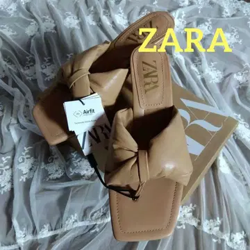 ZARA 베이지 리본 샌들 미사용 택 포함