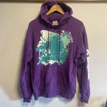 XLARGE 그래픽 프린트 후드티 보라색