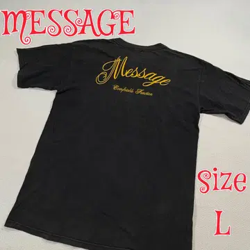 TEAM MESSAGE 프린트 티셔츠 블랙 L 사이즈 팀 메시지