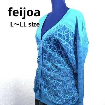 Feyoa 꽃무늬 시스루 니트 가디건 L~LL 24A273