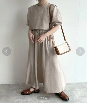 w closet 페이크 레이어드 반팔 원피스